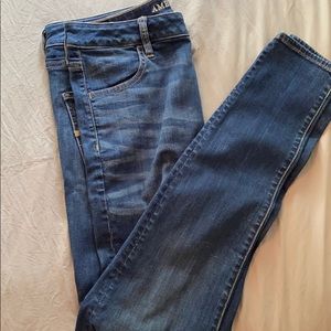 Blue Super Stretch High Waisted Jeans